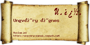 Ungváry Ágnes névjegykártya