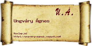 Ungváry Ágnes névjegykártya