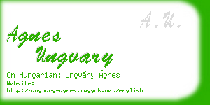 agnes ungvary business card